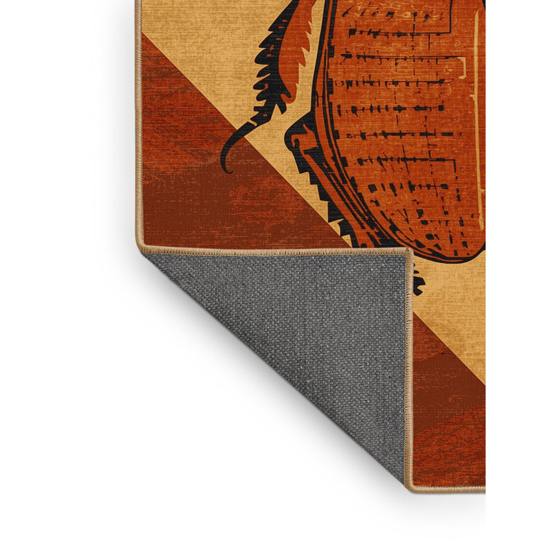 Tapis oriental doux et moelleux de style oriental Dylan - reliure brun clair, 7 x 9