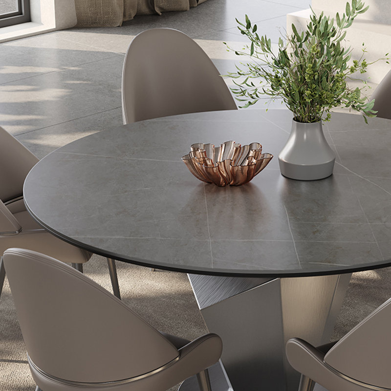 Italian modern simple round dining table, 29.5"H x 47.2"L x 47.2"W