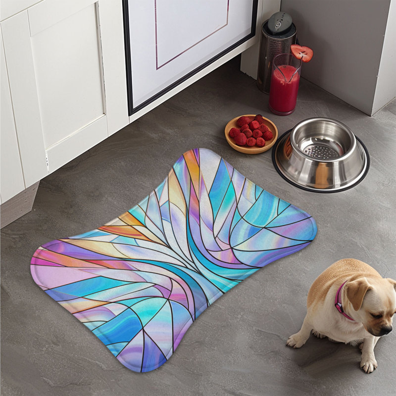 Art moderne de verre moderne - 1 tapis d'alimentation en forme d'os