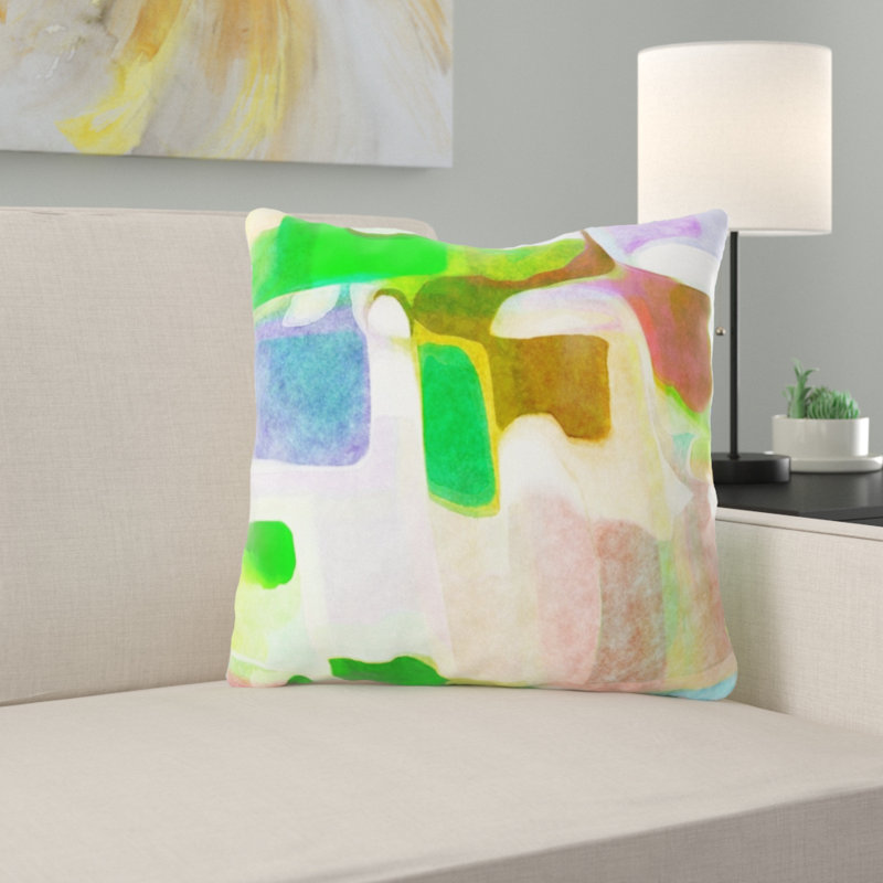 Housse de coussin d'extérieur carré carré Vaillancourt, Microsuède, Intérieur