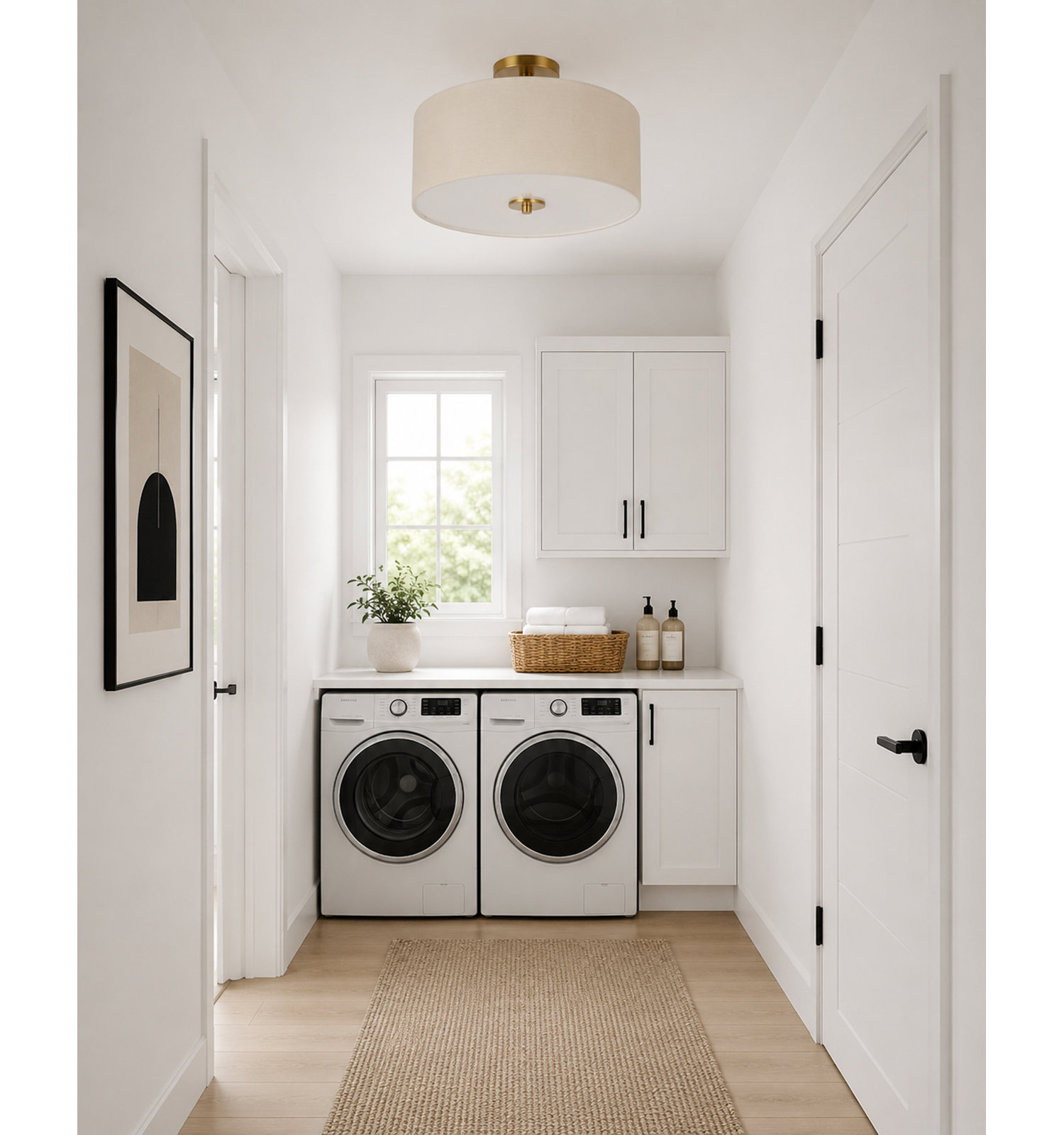 Juna 3 Light Linen Steel Dimmable Pendant