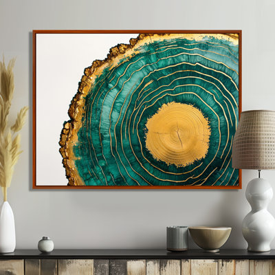 Toile émeraude et rivière de cristal sur glissoire en bois III - cristaux