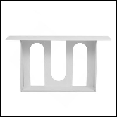 Console moderne et courbée en placage de frêne avec tablette, convenant au vestibule, au couloir, au vestibule, au couloir et au couloir