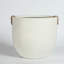 Grand pot à fleurs rond en béton fait à la main de 2 pots décoratifs avec trous de drainage pour embellir les plantes d'intérieur