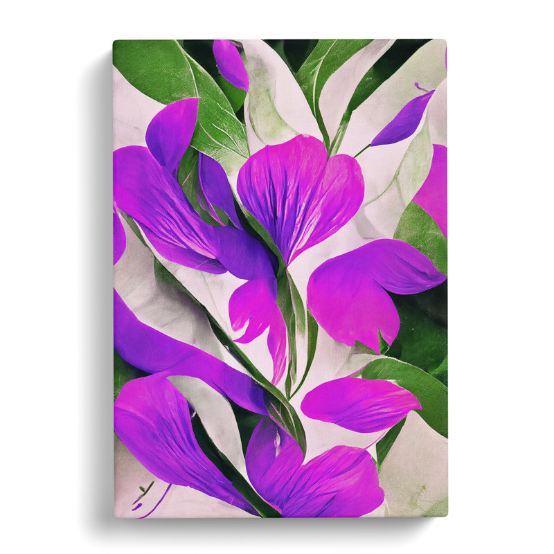 Beautiful Abstract Flowers No.1 - Wrapped Canvas Print, 76cm H x 50cm W x 3cm D