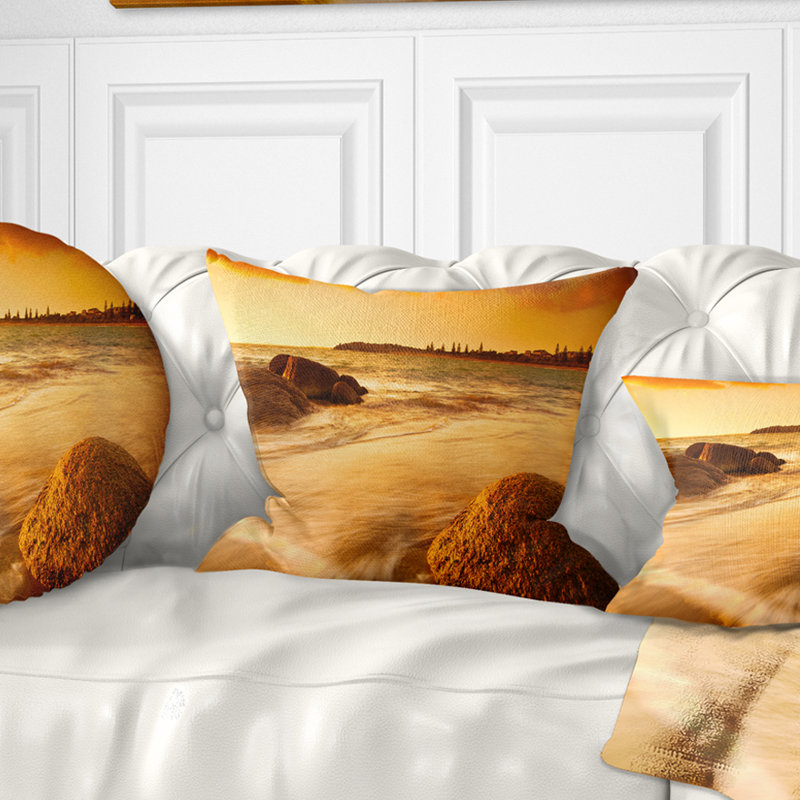 Coussin de plage photographie, 16 po x 1 po, Carré