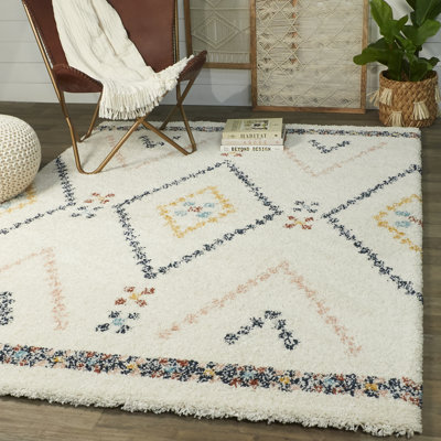 Arthar Geometric Shag Area Rug