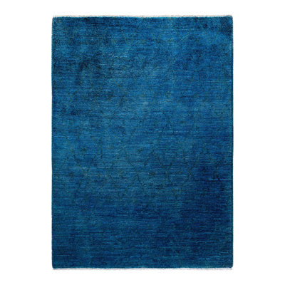Tapis bleu noué à la main Weirsky - One-of-a-Kind Weirsky