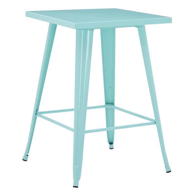 Modern Rectangular Dining Table with Powder-Coated Metal Frame and Support Bars