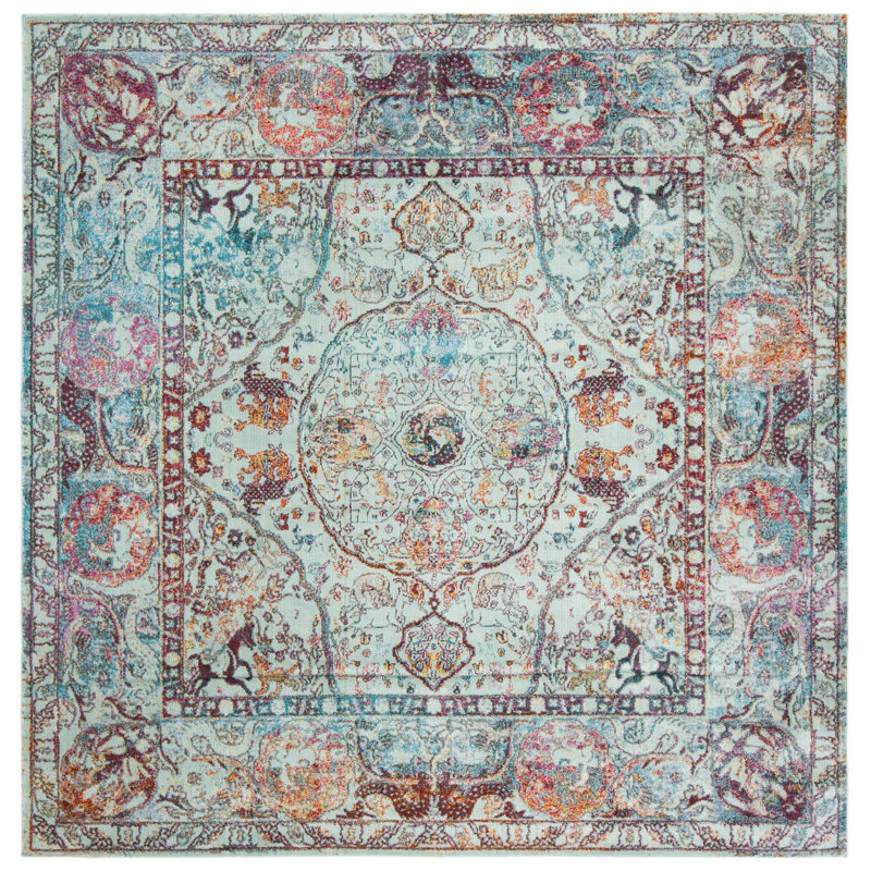 Marques Performance Oriental Rug, Square 6'7"
