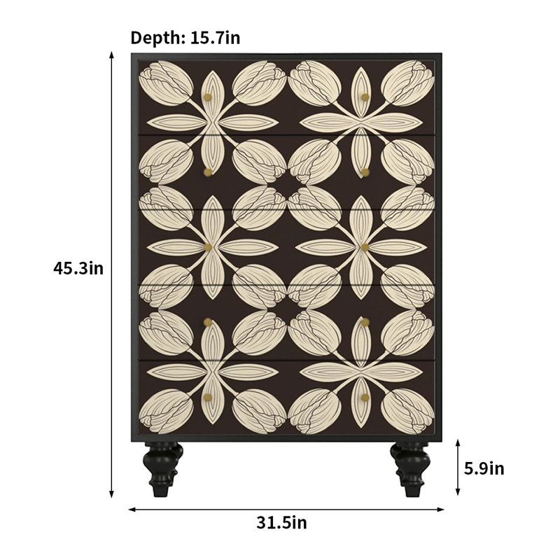 Modern Art Solid Wood Accent Chest