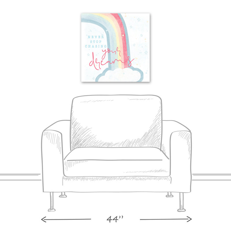 « never stop », art sur toile rainbows Davidge, H 20 po x l 20 po x P 1,25 po