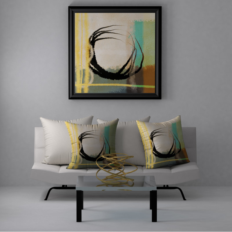 Abstract Throw Pillow, 18" H x 18" W