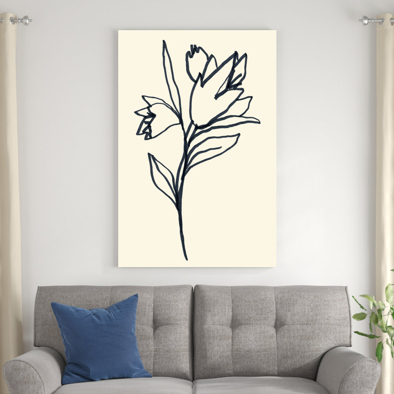 Marqueur floral I - peinture sur toile tendue, H 48 po x l 32 po x P 1,25 po