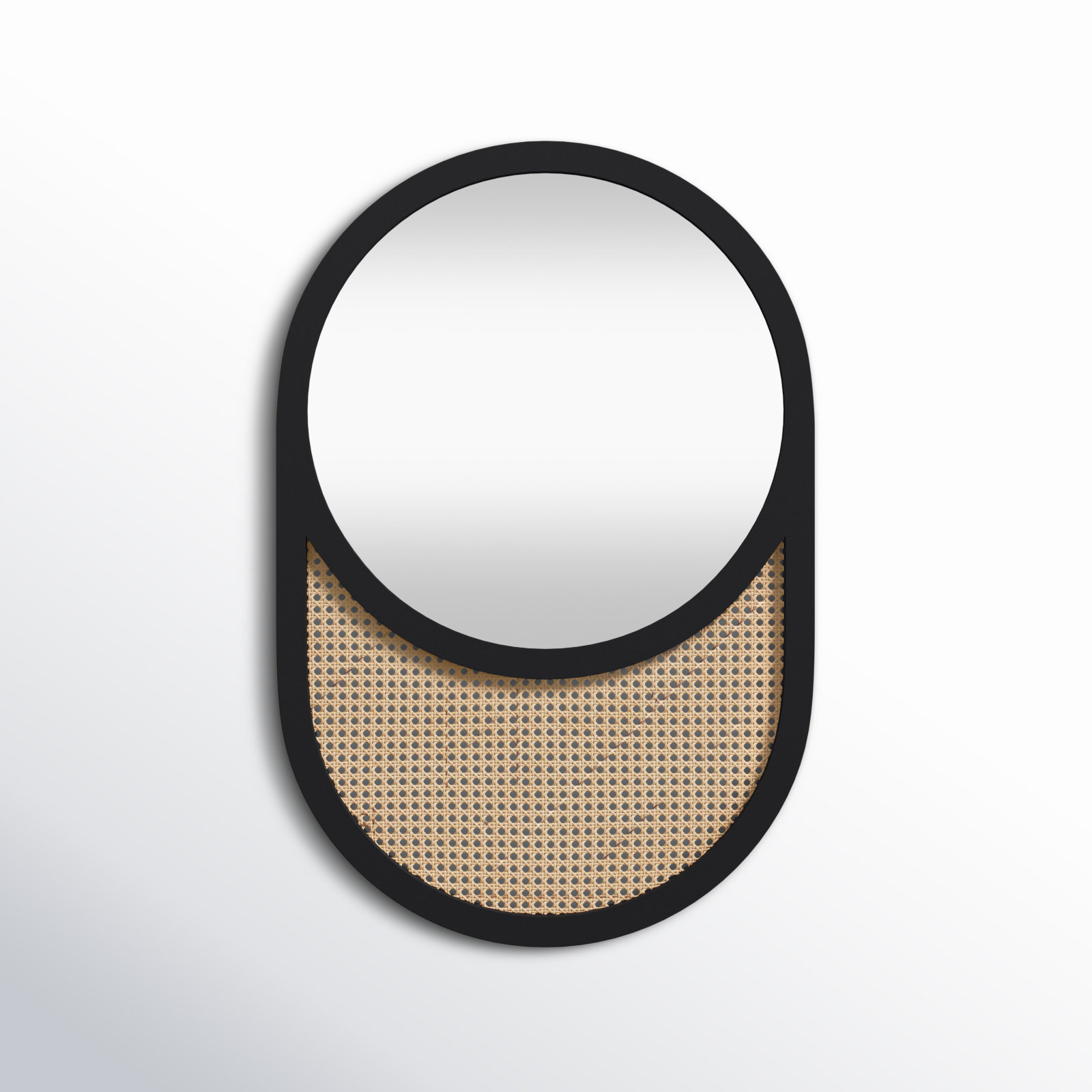 Risley 24" Pine Accent Mirror, Black/Natural
