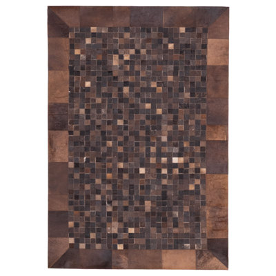 Cowhide Patchwork Brown Rug 4'1" x 6'0"