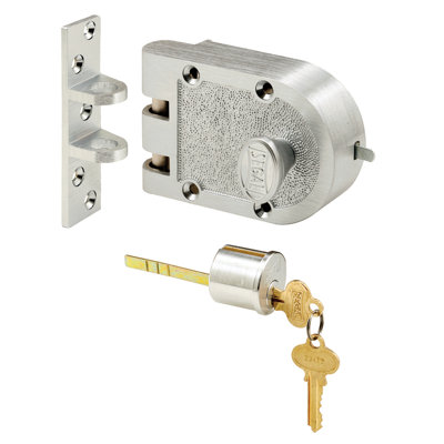 Prime-Line Single Cylinder Deadbolt in Bronze Construction, 4-1/2 in., Brushed Chrome (Single Pack)