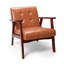 Ensemble de 2 fauteuils modernes Mid-Century capitonnés en cuir artificiel Havva