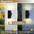 12" Dusk To Dawn Rectangular Outdoor Wall Sconces With Gu10 Bulbs, Black Up Down Ip65 Waterproof Exterior Light(Set Of 2)-953968484