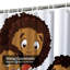 Rideau de douche bouclé afro-américain avec 12 crochets-305189493