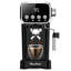 Machine à espresso verticale 20Bar Slim avec mousseur à lait professionnel, chauffe-tasses et réservoir amovible de 43 oz | Acier inoxydable noir | Idée de cadeau
