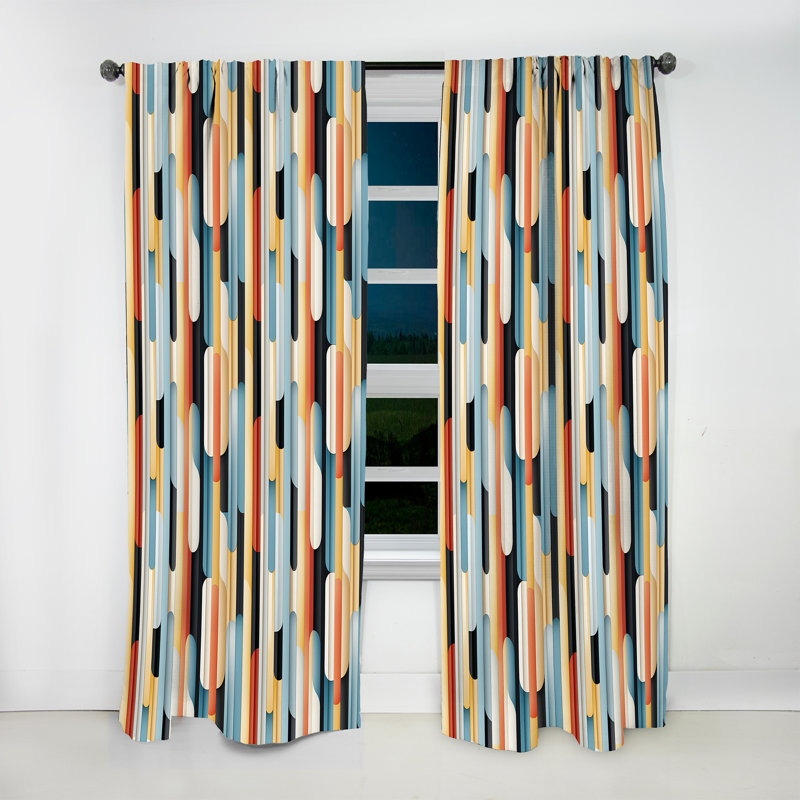 Lignes contemporaines - Rideau rayé - Velours obscurcissant - 1 panneau, L 52 po x L 120 po