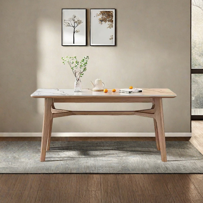 Simple small Japanese rock plate dining table, 29.53"H x 55.12"L x 31.5"W