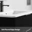 Meuble-lavabo simple de 76 cm (30 po) seulement, meuble suspendu avec garniture en bois cannelé et surface peinte résistante à l'eau-134659186