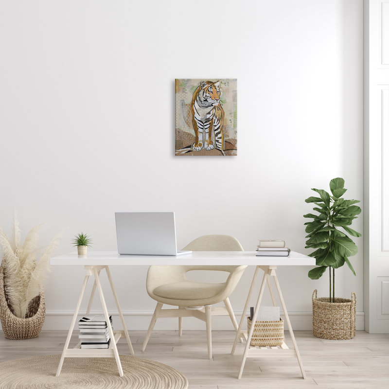 «Tiger Gazing» - Impression sur toile, H 20 po x l 16 po x 1,5 po, Toile tendue
