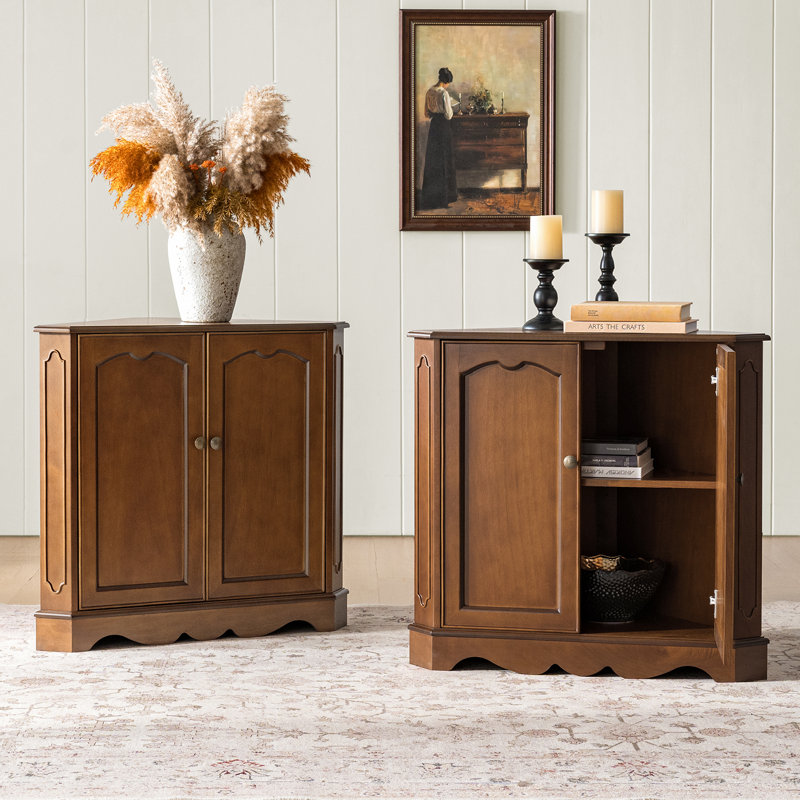 Desirat Traditional 32''W 2-Door Corner Cabinet with Adjustable Shelves(Set of 2), Seadrift