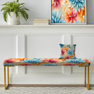 Dendievel - Botanical Upholstered Gold Bench