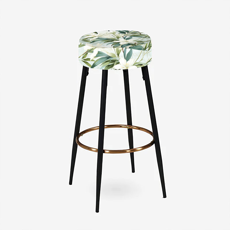 Bamboo Whispers - motif tropical - ensemble de 2 tabourets de bar tropicaux
