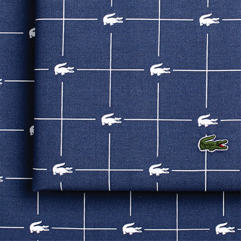 Lacoste Slice Geometric 100% Cotton Percale Sheet Set, Blue, Queen Sheet Set with 2 Pillowcases