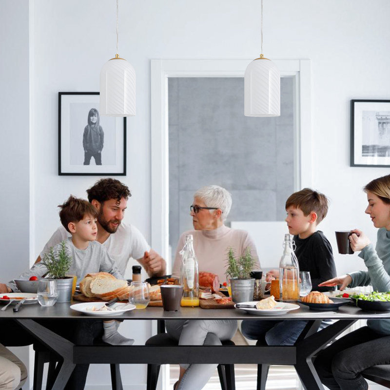 Luminaires suspendus en verre réglables Jaiceon, luminaire suspendu en verre moderne pour îlot de cuisine, blanc