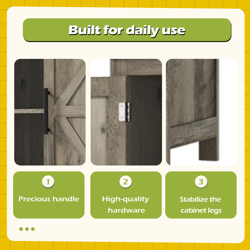 Armoire de rangement Rustic Home, Gris