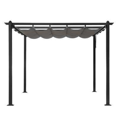 13 pi. L 10 pi. Pergola en métal avec auvent
