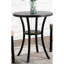 Table en bois à 3 tables rondes de 36 po avec 2 chaises en tissu brun clair