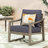 Dark Grey Water- Cushion Club Chair Made Of Robust Wood For Outdoor With Frame And Seat Cushions Outdoors