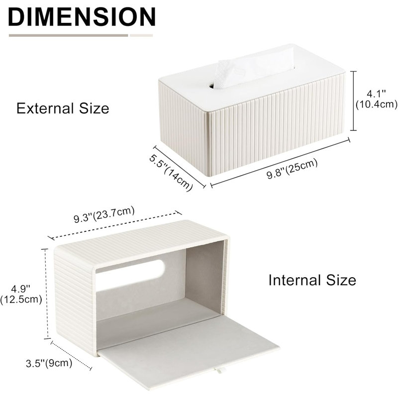 Leather tissue box cover rectangular