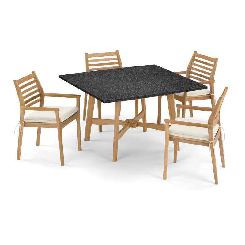 Ensemble repas 5 pièces avec coussins Huggins, Toile