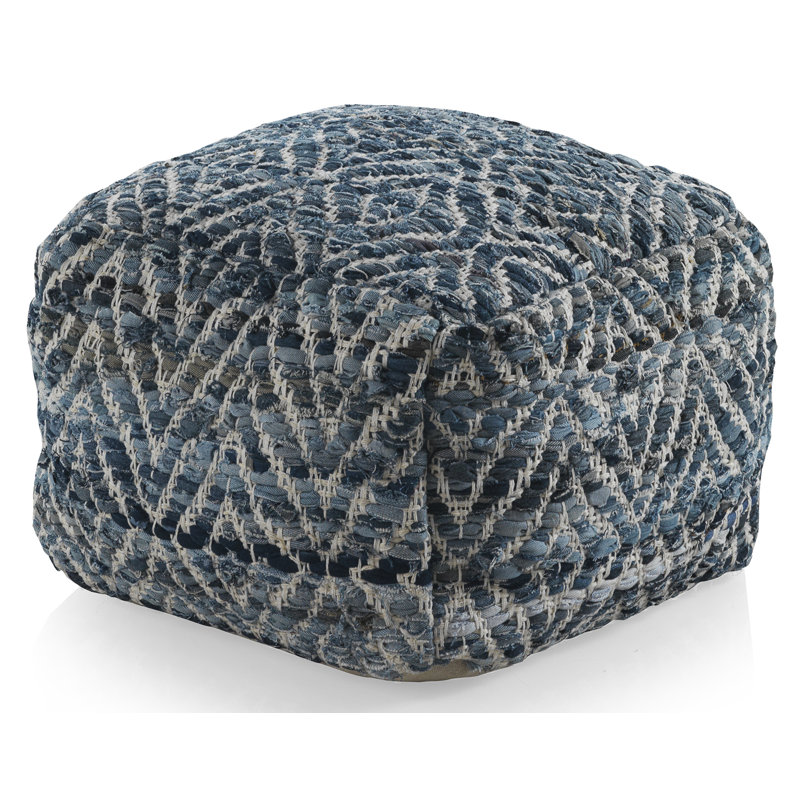 45cm Wide Square Chevron Pouffe Ottoman