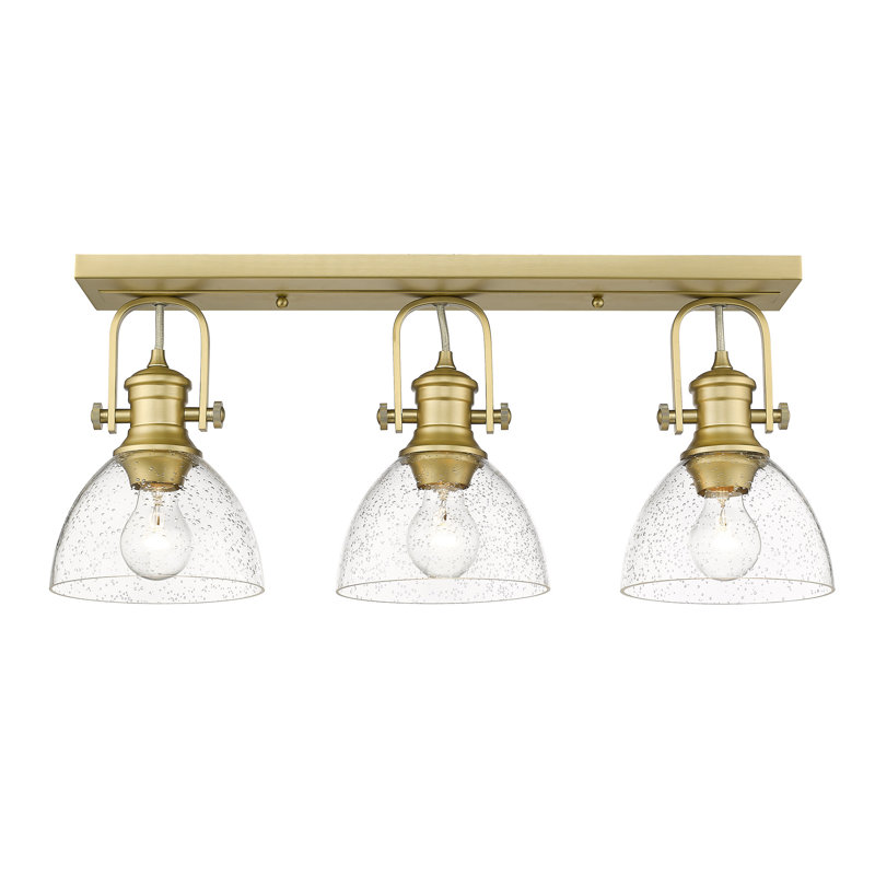 Bales Flush Mount, Seeded Glass, Brushed Champagne Bronze