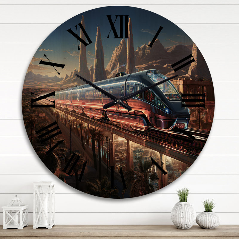 Horloge murale en bois massif Laini, Très grand