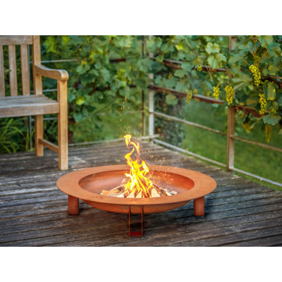Moon Round Steel Wood Burning Fire Pit