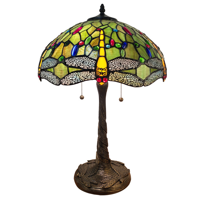 Tiffany Style Dragonfly Table Lamp Green, Green