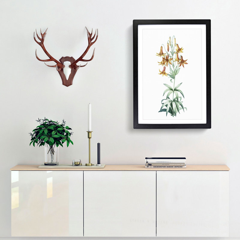 Canada Lily Flowers by Pierre-Joseph Redoute - Picture Frame Painting Print, 36cm H x 27cm W x 2cm D, Black Framed