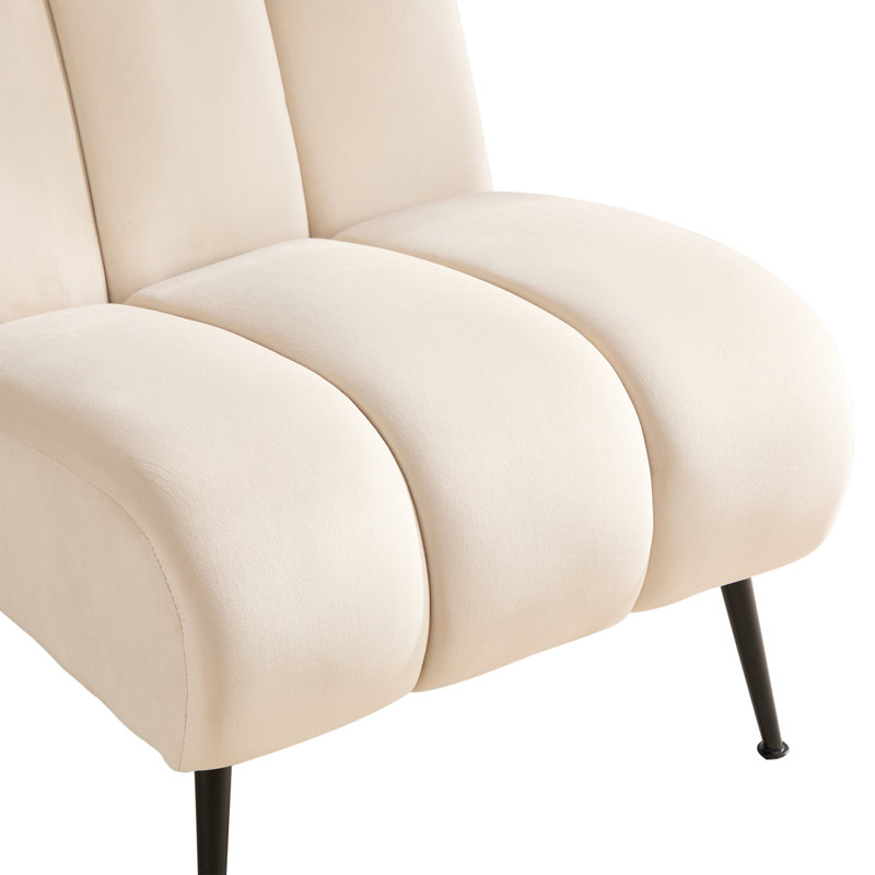 Fauteuil rembourré moderne de 24,4 po de largeur, Beige