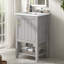 Meuble-lavabo de 20 po avec lavabo, armoire de salle de bain avec 1 porte et 1 tablette ouverte, porte à fermeture douce, support de rangement-122363928