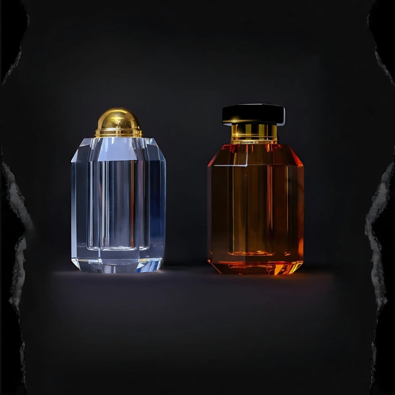 Ensemble salière et poivre Ambrosia Crystal, Transparent / acajou doré