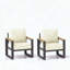 Ensemble de 2 fauteuils de patio en aluminium toutes saisons avec coussins beiges épais, 28,6 po